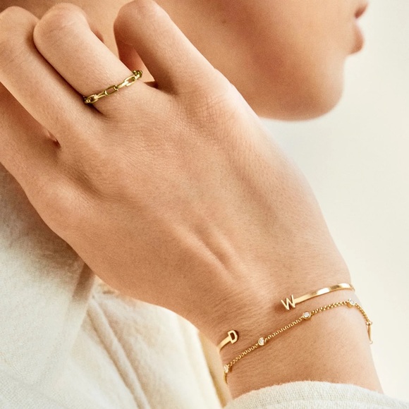 Baublebar Gold Plated Brass Hera Ring Size 8 Paperclip Link jewelry - Picture 3 of 3